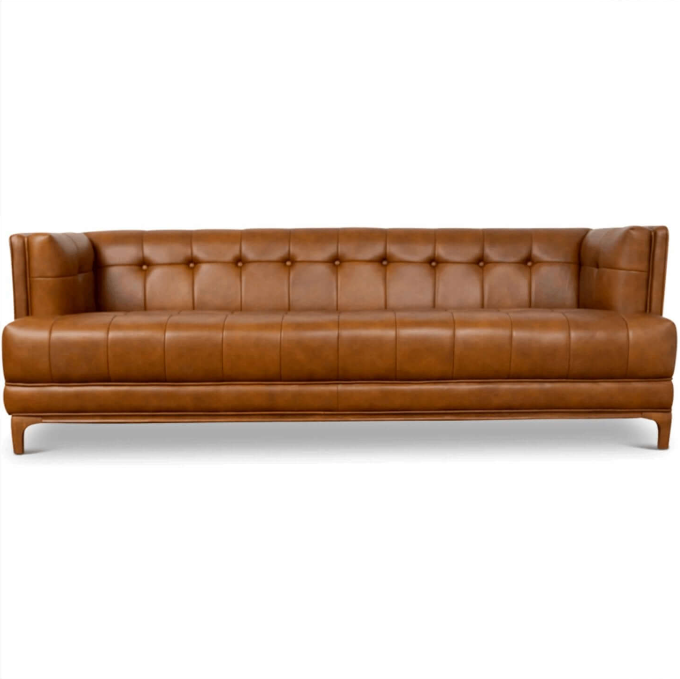 Mara MCM Tufted Genuine Leather Sofa 90"