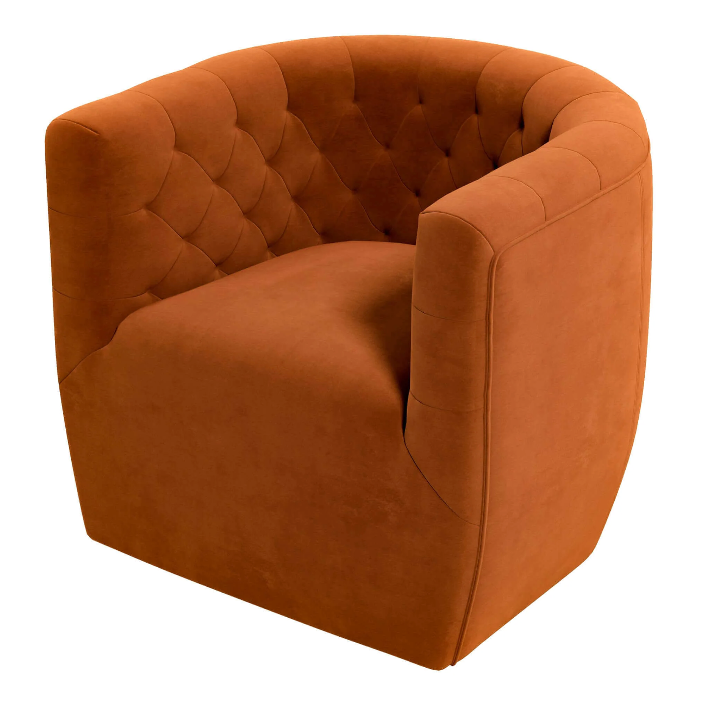 Delaney MCM Tufted Accent Barrel Swivel Chair