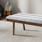 Troni MCM Tufted Gray Boucle Upholstered Bench 48"