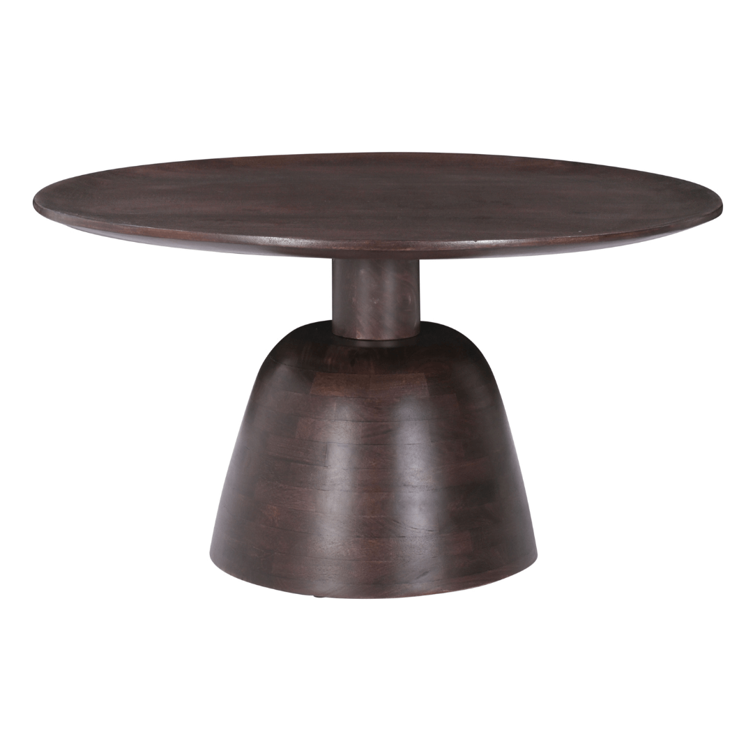 Lucena Solid Wood Round Minimalist Coffee Table, Bronze 33" - Revel Sofa 