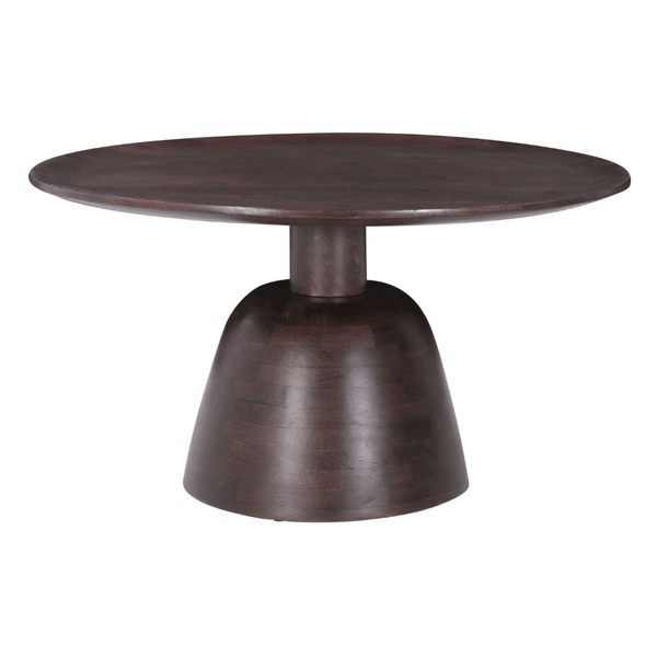 Lucena Solid Wood Round Minimalist Coffee Table, Bronze 33