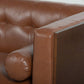 MCM Tufted Faux Leather Sofa 79"