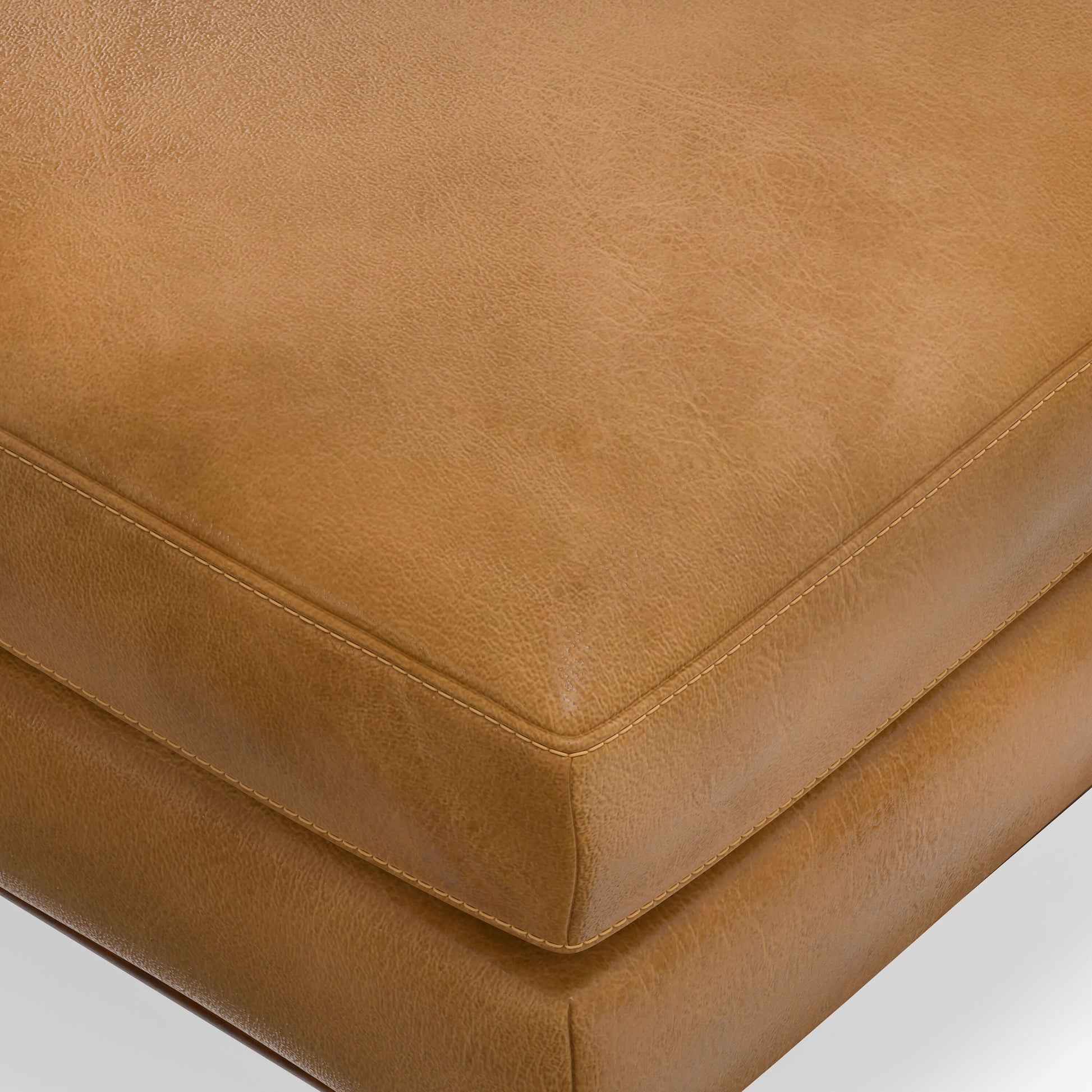 Morrison MCM Styled Leather Square Ottoman - Revel Sofa 