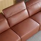 Modern Leather Deep Seated Adjustable Headrest Sofa 123" (2 Colors)