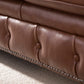 Classic Chesterfield Tufted Leather Nailhead Sofa 95" (5 Colors)