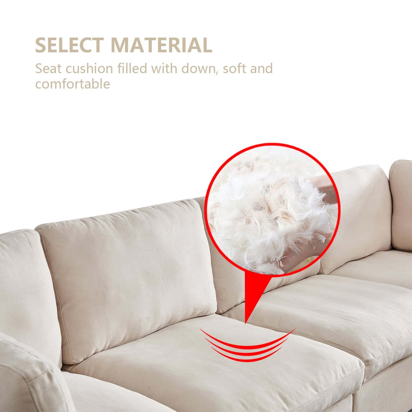 Modern Modular Cloud L Shape or Dual Chaise Sectional Sofa