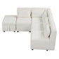 Modular 5pc Sectional Sofa with Storage Ottoman & 5 Throw Pillows - Revel Sofa 