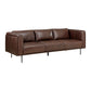 MCM Styled Brown Genuine Leather Sofa 88” - Revel Sofa 