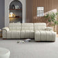 Modern Leather Chaise Sectional Sofa w/ Adjustable Foot & Headrest 113" (2 Colors)