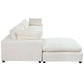 Large Modular 5 Seat Sectional Cloud Sofa with Ottoman, Beige or Gray (176")