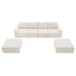 Modular U Shape Dual Chaise Chenille Fabric Sectional Sofa 110" in white with customizable layout options.