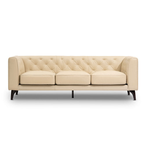 MCM Tufted Leather 3 Seat Sofa 92" (3 Colors)