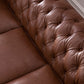 Classic Chesterfield Tufted Leather Nailhead Sofa 95" (5 Colors)