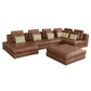 Modular Corner Sectional Sofa with Movable Ottoman in Brown or Black (113")