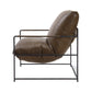 Saturn Top Grain Brown Leather Accent Lounge Chair - Revel Sofa 