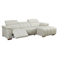 Modern Leather Chaise Sectional Sofa w/ Adjustable Foot & Headrest 113" (2 Colors)