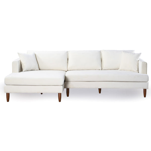 Blake Modern Velvet L-Shape Sectional Chaise Sofa 107