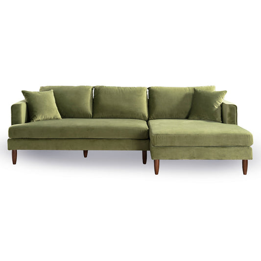 Blake Modern Velvet L-Shape Sectional Chaise Sofa 107"