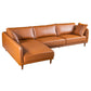 Cairo Cognac PU Leather Chaise Sofa Sectional 117"