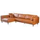 Cairo Cognac PU Leather Chaise Sofa Sectional 117"