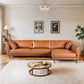 Cairo Cognac PU Leather Chaise Sofa Sectional 117"