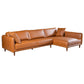 Cairo Cognac PU Leather Chaise Sofa Sectional 117"