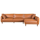 Cairo Cognac PU Leather Chaise Sofa Sectional 117"