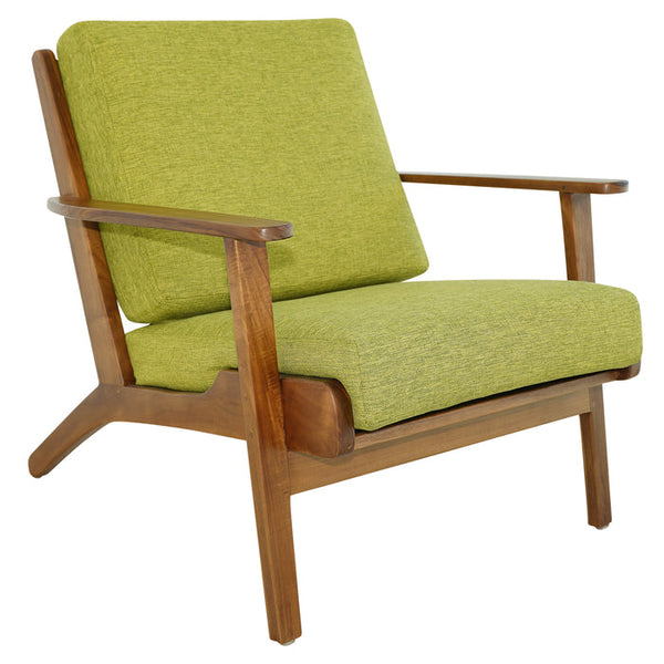 Connor Solid Wood Linen Lounge Chair (4 Colors)