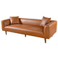 Elwood MCM Cognac Brown PU Leather Sofa 86"