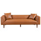 Elwood MCM Cognac Brown PU Leather Sofa 86"