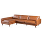 Garland MCM Faux Leather L Shaped Chaise Sofa Sectional 111"