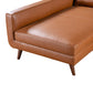 Garland MCM Faux Leather L Shaped Chaise Sofa Sectional 111"