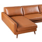 Garland MCM Faux Leather L Shaped Chaise Sofa Sectional 111"