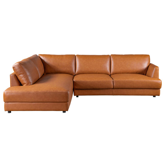 Glander Modern PU Leather Sectional Chaise Sofa 108"