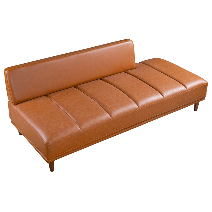 Karsten PU Cognac Leather Daybed Sofa 78"