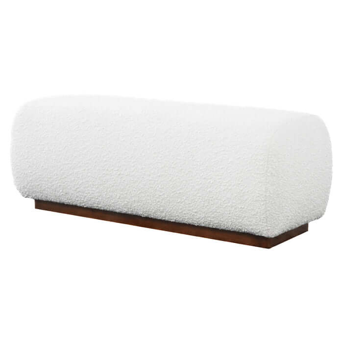 Kelvin Ivory Boucle Ottoman Bench 47"