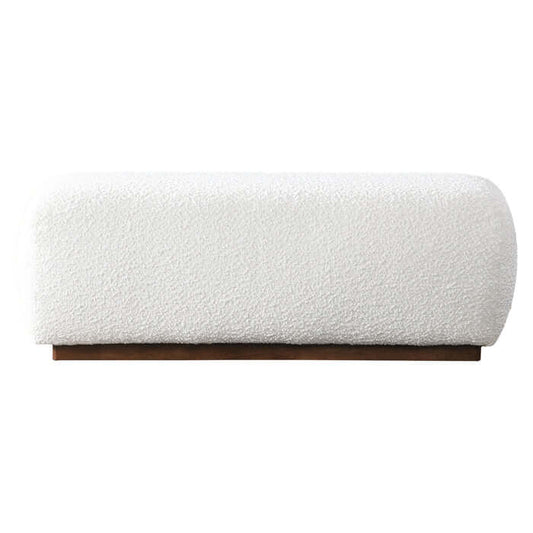 Kelvin Ivory Boucle Ottoman Bench 47"