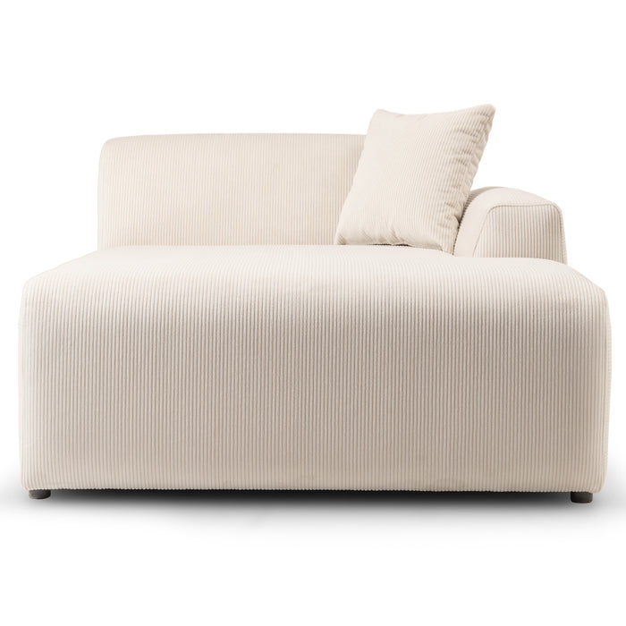 Mar Corduroy U-Shape Dual Chaise Sectional Sofa Cream 149"