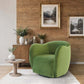 Renee Swivel Lounge Chair in Green Velvet