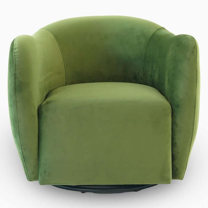 Renee Swivel Lounge Chair in Green Velvet