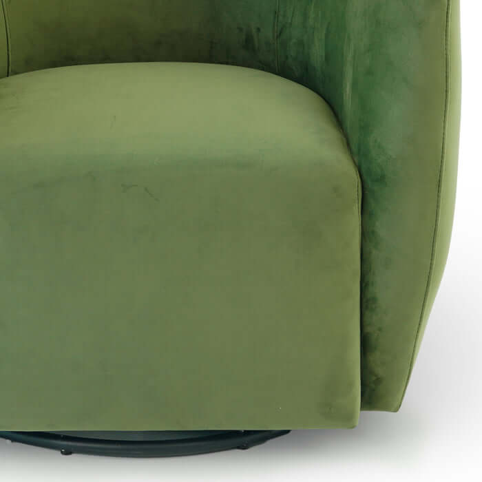 Renee Swivel Lounge Chair in Green Velvet