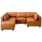 Reno Cognac PU Leather Modular Sofa Sectional