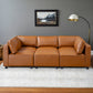 Reno Cognac PU Leather Modular Sofa Sectional