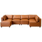 Reno Cognac PU Leather Modular Sofa Sectional