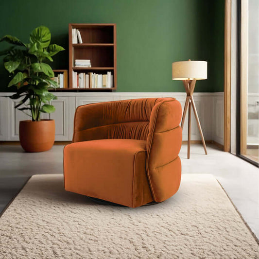 Walden Tufted Velvet Upholstered Swivel Chair (3 Colors)