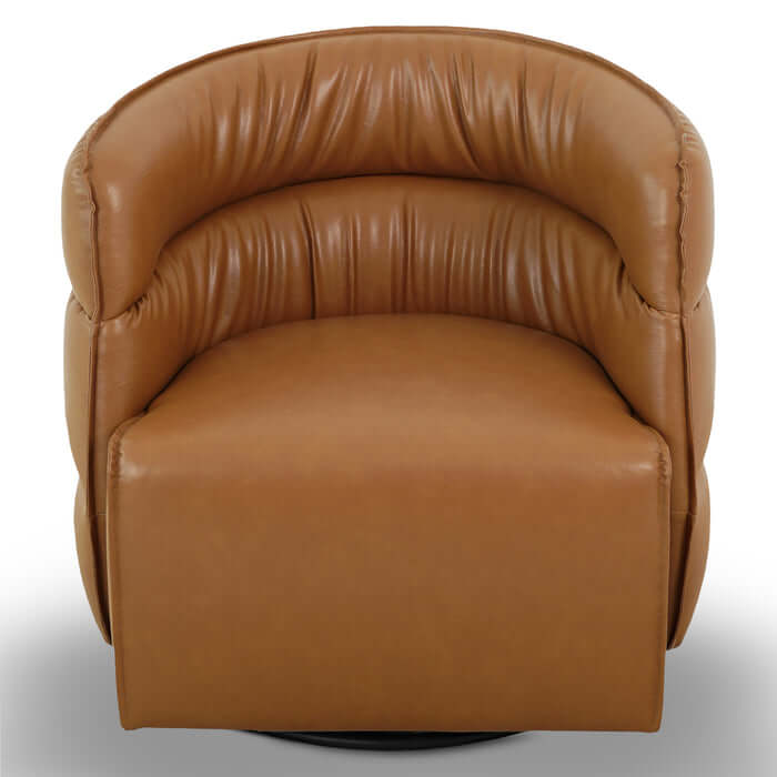 Walden Tufted Faux Leather Upholstered Swivel Chair