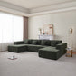 Modern Low Pro Dual Chaise Sectional Sofa in Soft Chenille Fabric 138" (3 Colors)