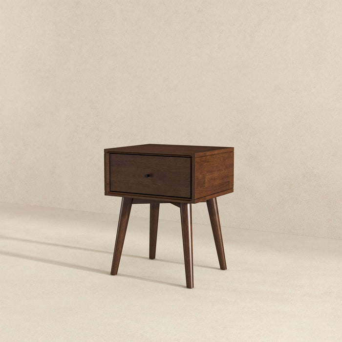 Avery MCM Solid Wood Nightstand with Drawer