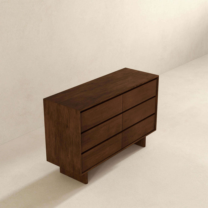 Dubrovnik MCM Solid Wood Walnut 6 Drawer Dresser (47")