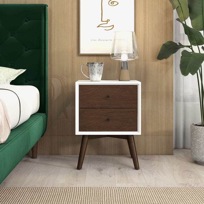 Caroline MCM Style Solid Wood Nightstand